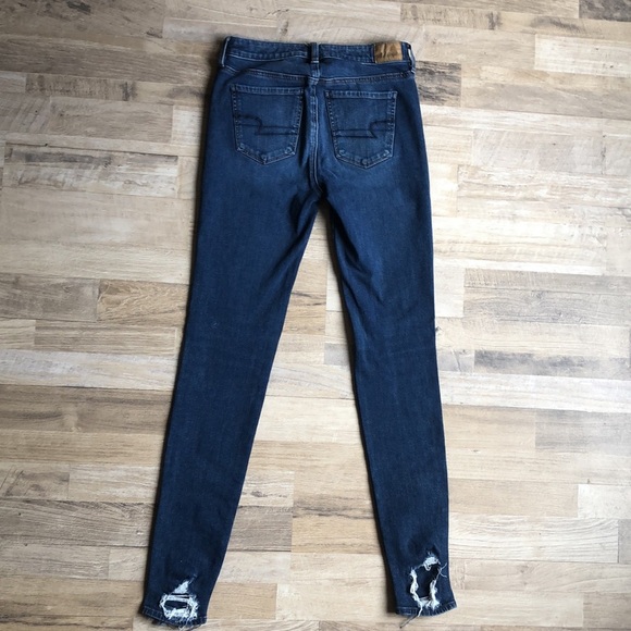 American Eagle Womens Size 4 Skinny The Dream Jean Distressed High Waisted Blue - Picture 8 of 9
